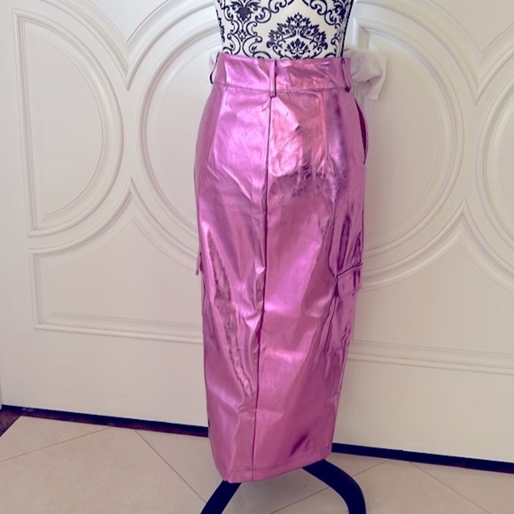 Soho Apparel Young Contemporary Faux Leather Cargo Skirt Size M NWT - Picture 7 of 13